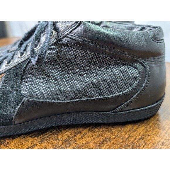 BACCO BUCCI Mens Leather/Suede Lace Up European Ankle Sneaker Italy Black 10.5 main image 4